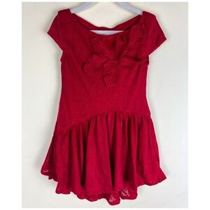Joyfolie | Flounce Hem Lightweight Knit Francesca Party Dress Red | Girls 2